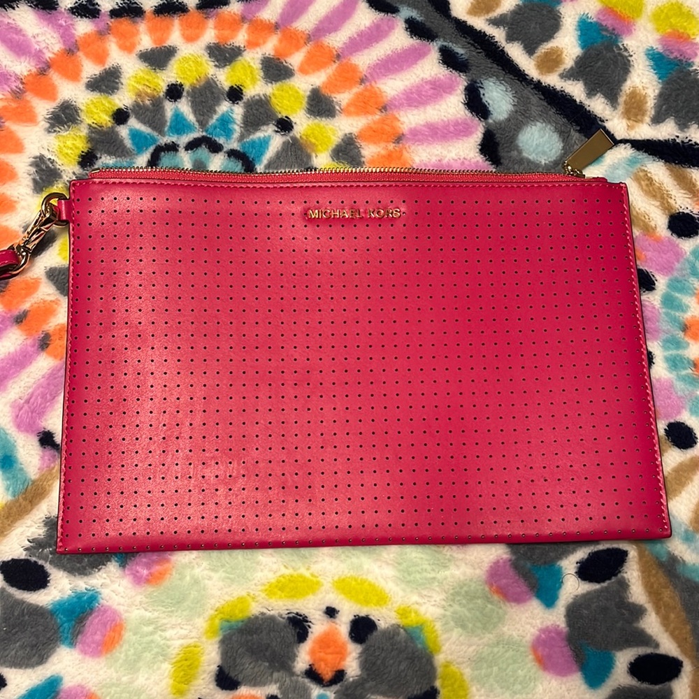 Michael Kors Magenta Clutch